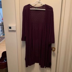 Long line open cardigan, crochet.